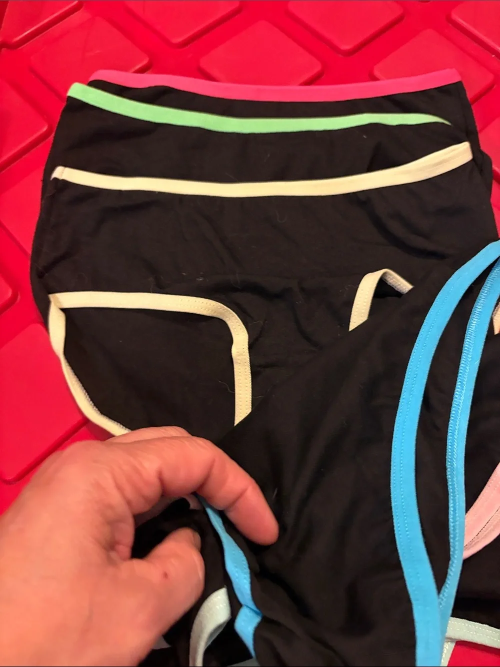 Girls' Black Bikini Briefs with Pastel Trim - Pack of 4